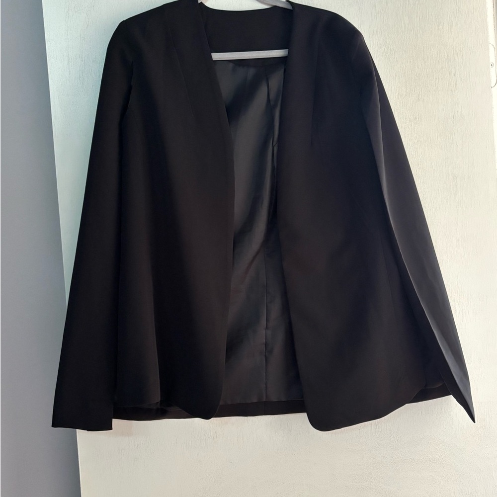 Elegant Black Cape Blazer